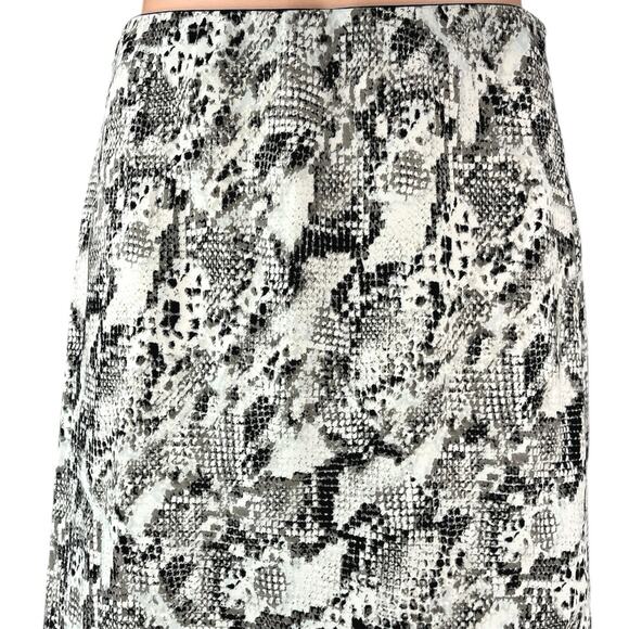 Sanctuary Black White Snakeskin Snake Animal Print Pull On Midi A-line Skirt S - Picture 4 of 6